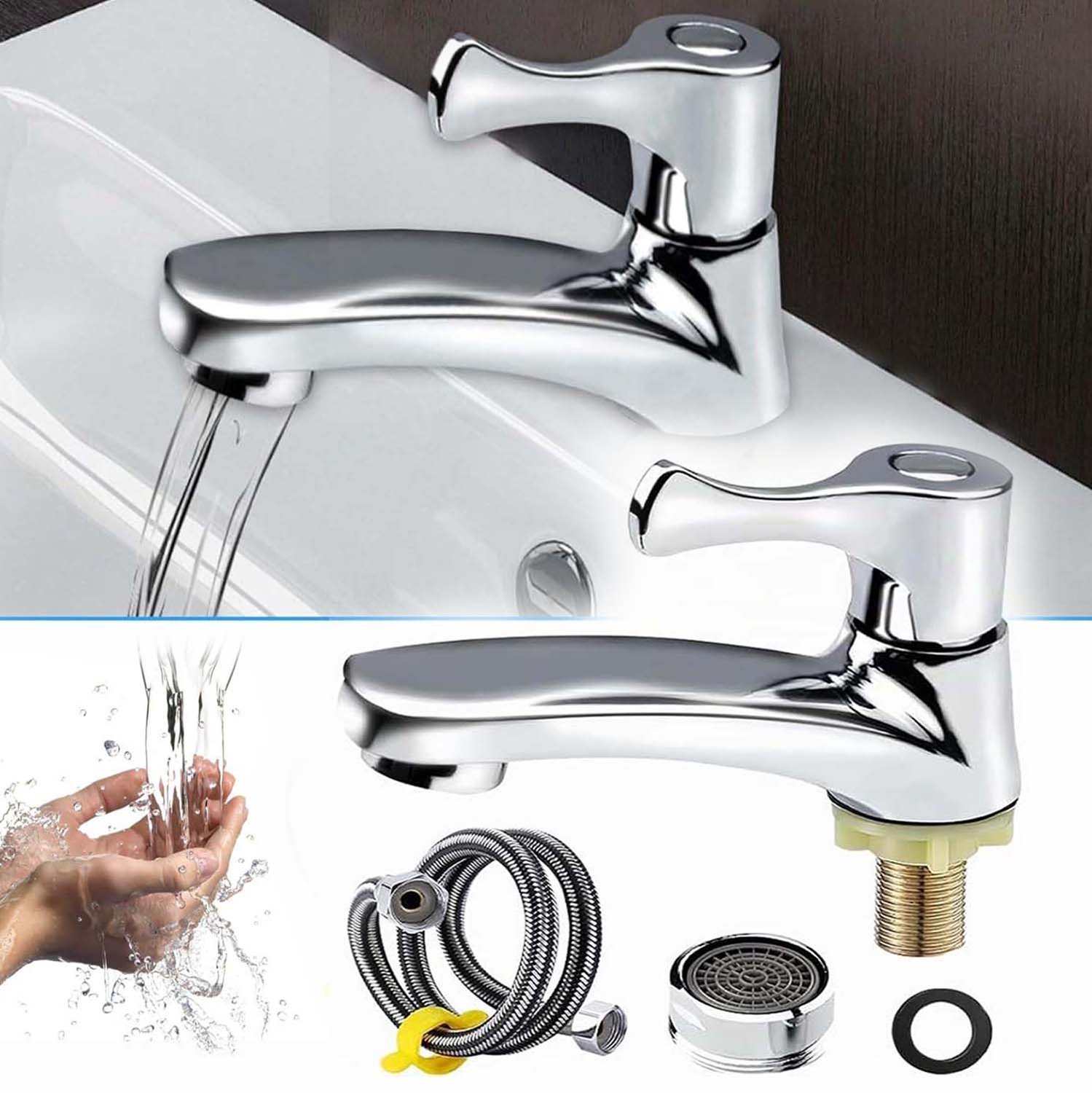 Wastafelkranen, Mono Eengreeps Koudwaterkraan Voor de Wastafel, Perfect Voor Keukens, Badkamers en Bijkeukens.