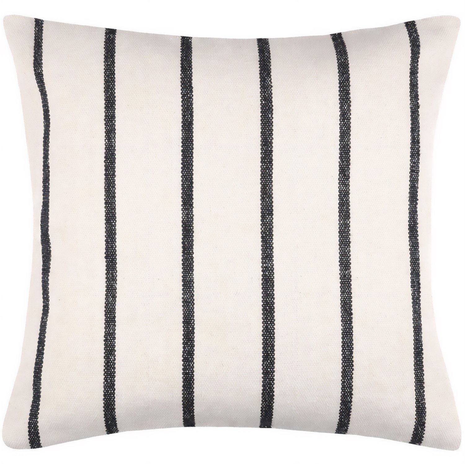 STOF - Sierkussen - Decoratieve kussen in strepen TROPE, katoen, 50 x 50 cm - zwart