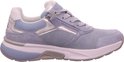 Lichtblauwe Gabor Rollingsoft sneaker met veters, rits en zilverkleurige details op een witte zool.
