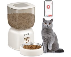PUPPY KITTY Automatische voerbak - Kat en Hond - Voerautomaat kat - Voerautomaat hond - Voerautomaat dispenser kat - Voice Recorder - 3L - Wifi - Wit
