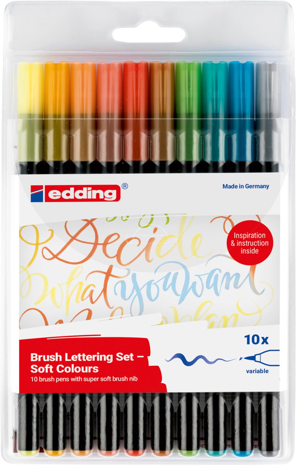 edding 1340 brush pen - set van 10 - delicate kleuren - flexibele penseelpunt - viltstift voor schilderen, schrijven en tekenen - dagboeken, handlettering, mandala, kalligrafie — afbeelding 5