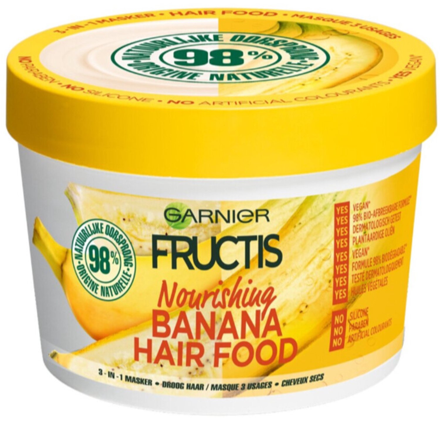 Garnier Fructis Hair Food Banana 3-in-1 Voedend Haarmasker - Droog haar - 6 x 400ml