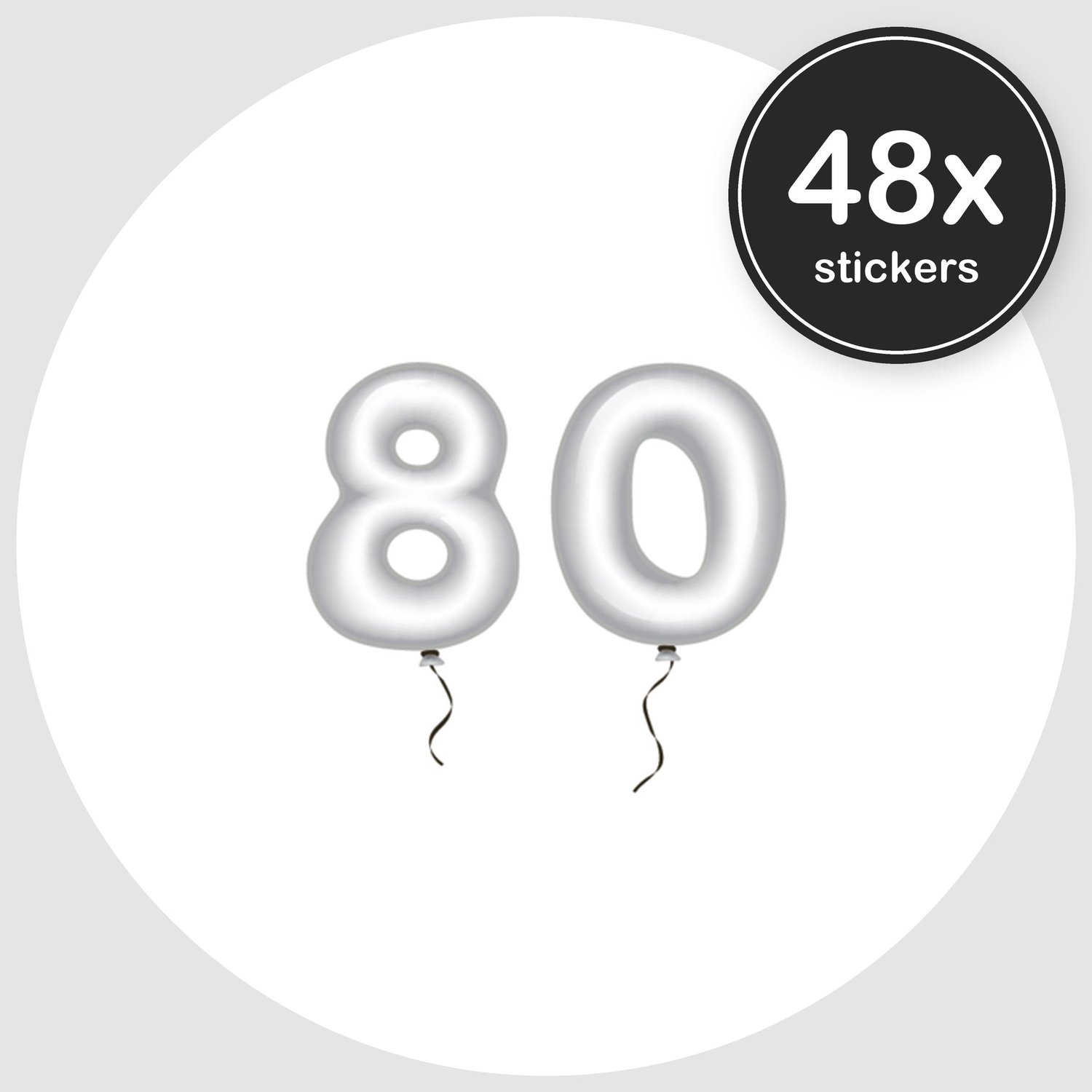 Sluitstickers Verjaardag - 48 stuks - Rond 30 mm - Verjaardag Stickers - Sluitzegel Uitnodiging - Design 061