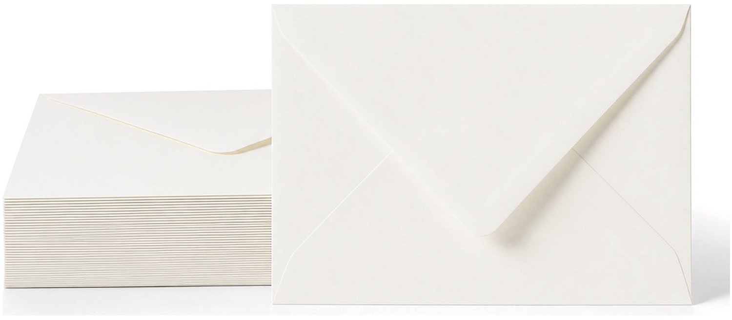 Enveloppen Gebroken Wit 17x23.5 cm - 25 stuks - 120 gram - Luxe Enveloppen A5 - Premium Wenskaart Envelop