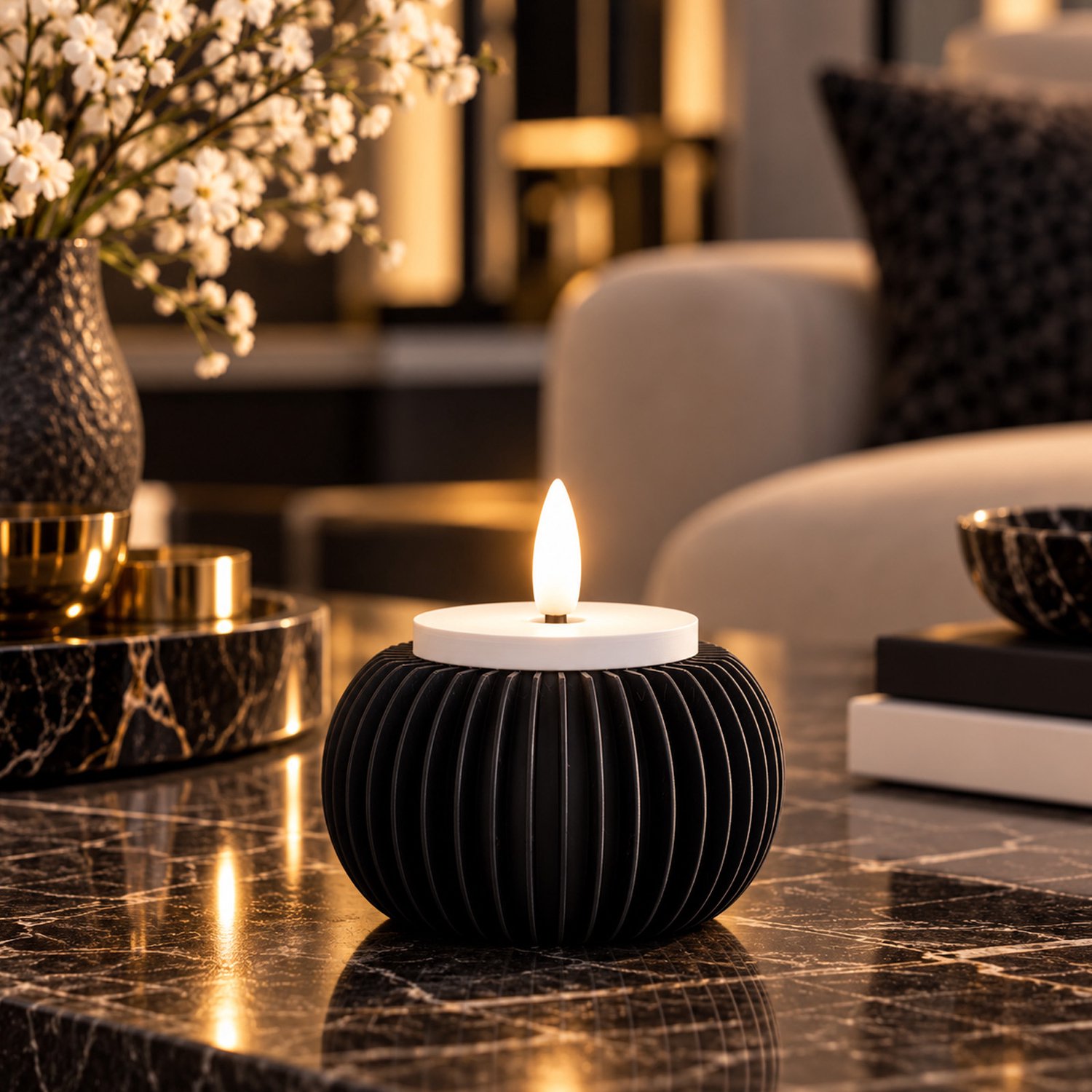 Selena Oplaadbare LED Kaars – Met bewegende vlam – Luxe Sfeerverlichting – Timer - afstandsbediening - USB oplaadbaar