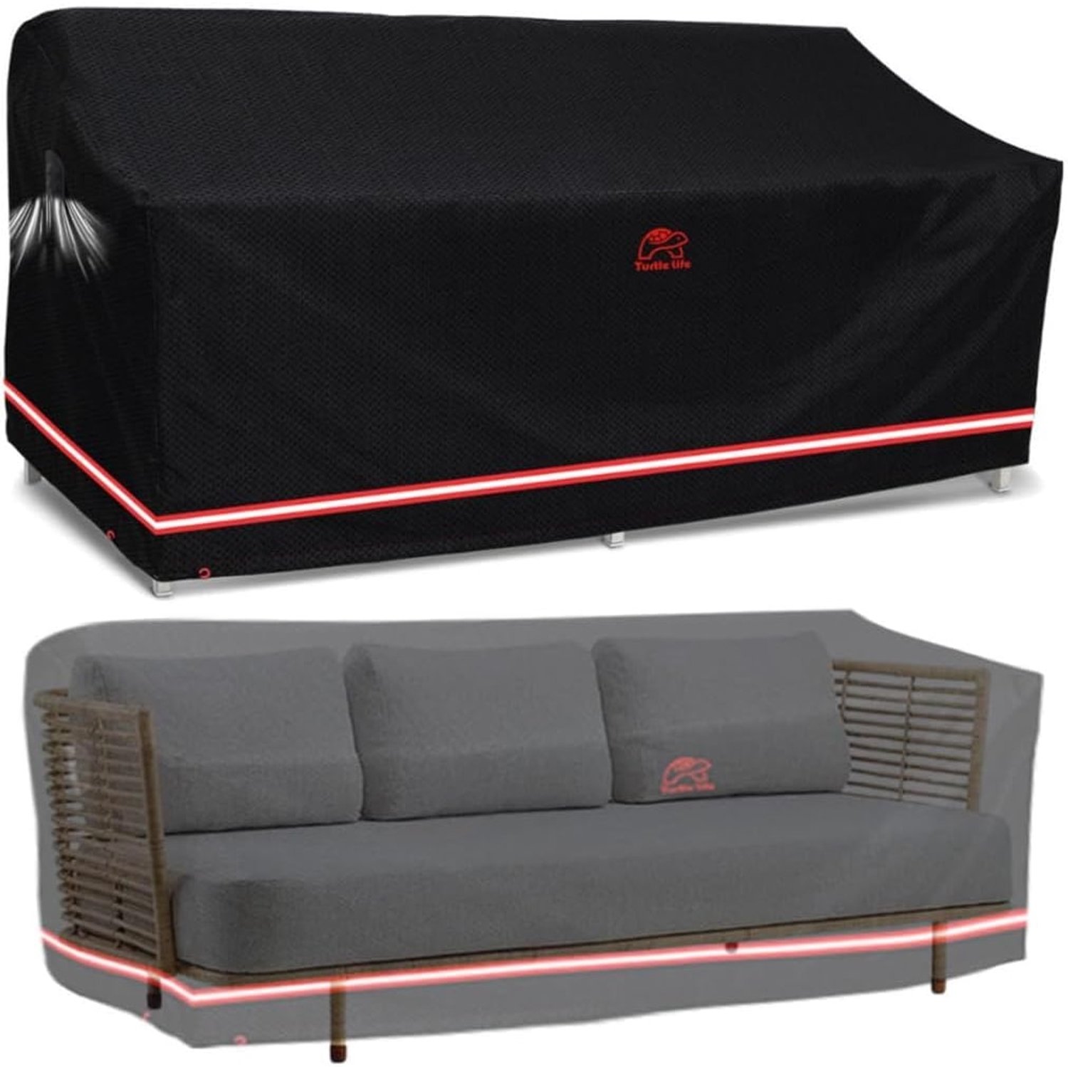 Duraxl Tuinbankhoes - Waterdicht - 213 x 94 x 89 cm - Zwart