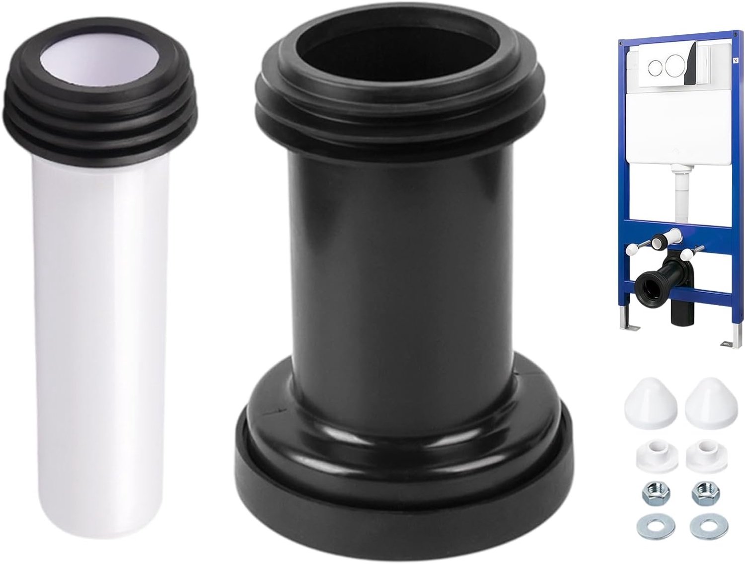 WC-spoelbak aansluitset 90/110 mm - PE buis - 180 mm lengte - stabiele verbinding - m-winkel