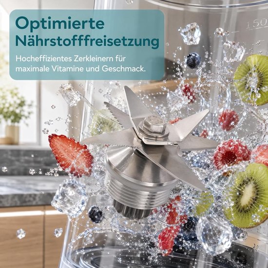 RVS Vervangmes voor Blender met 8 Bladen, 2 Liter Capaciteit, Stabiele Accessoires voor Smoothies en Sappen — afbeelding 4