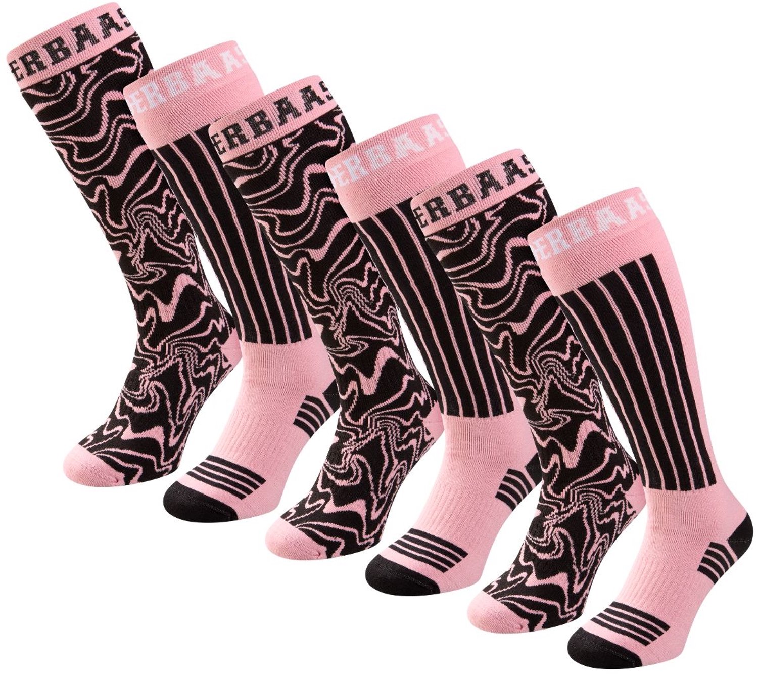 Poederbaas Dames Skisokken 6 Paar Roze