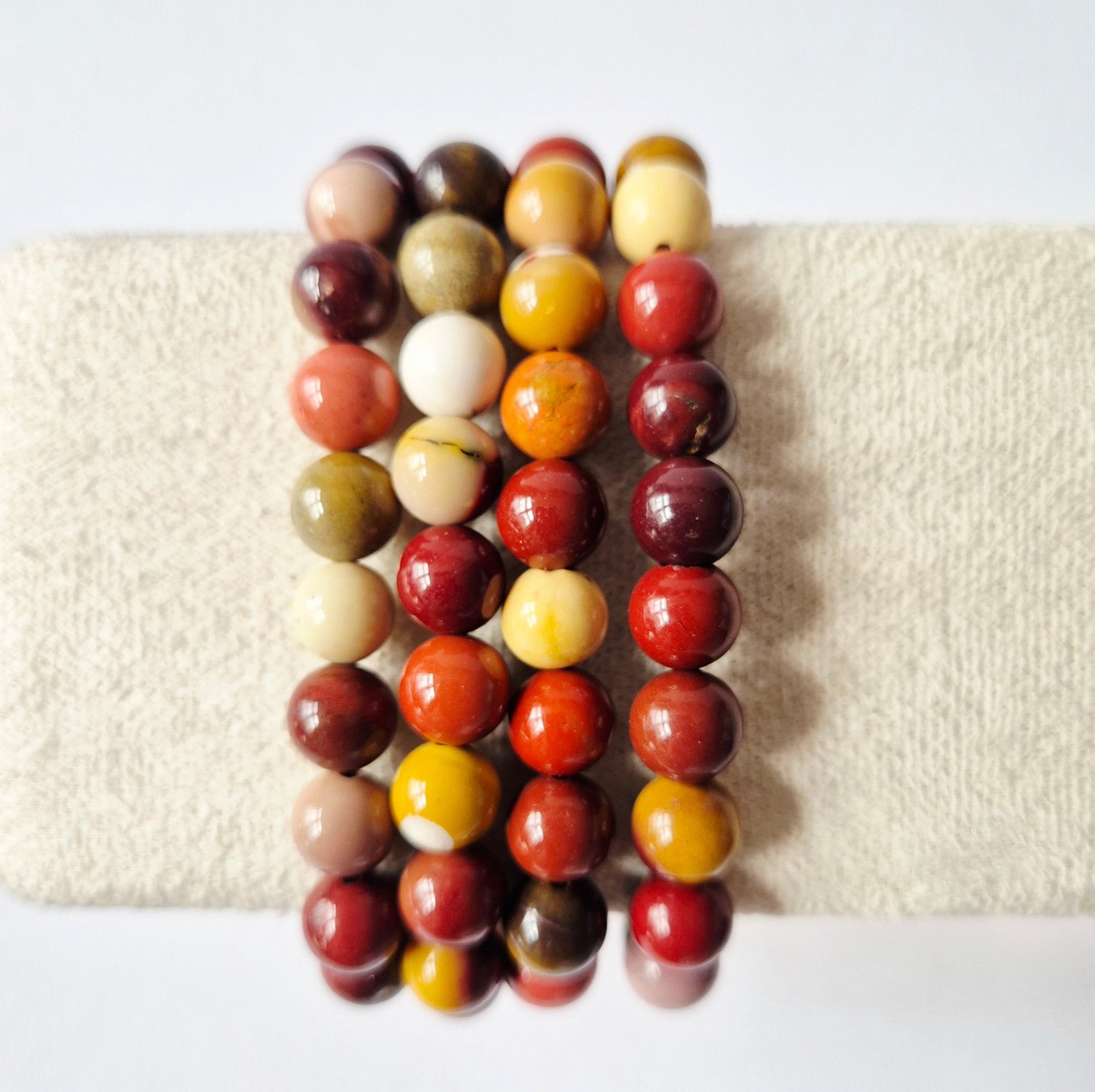Moonlight Gemstones Mookaite Edelsteen kralenarmband – 8 mm Meerkleurig