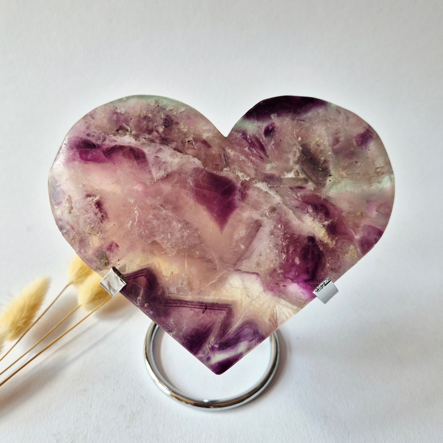 Moonlight Gemstones Regenboog Fluoriet Hart 739g | Natuurlijk Gepolijst Edelsteen Hart | Uniek Exemplaar Meerkleurig