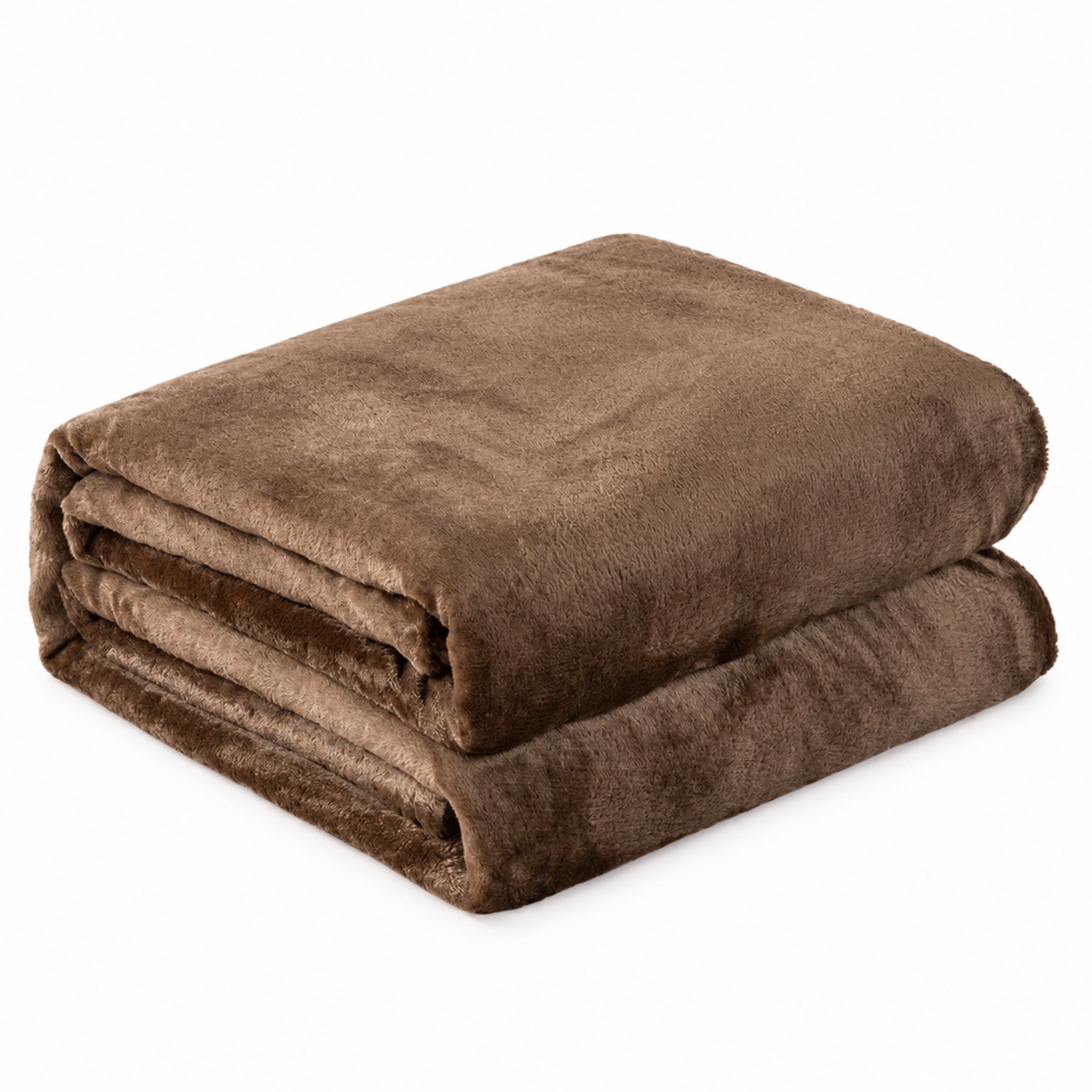 SWGOTA Bruine flanellen plaid 127 x 152 cm, effen polyester deken voor bank en middagdutje Koffiebruin