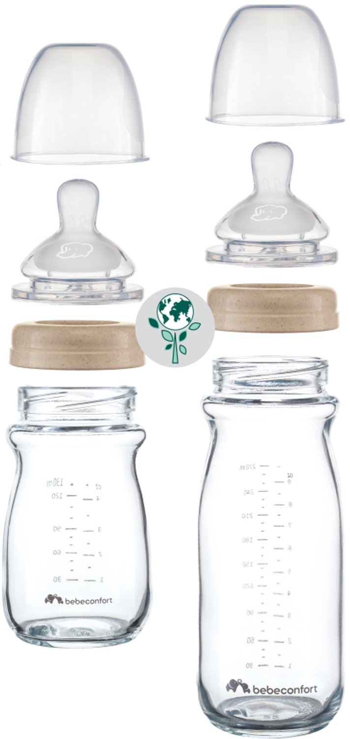 Bebeconfort Physio Air Care Glass Bottle Kit - Inclusief Flesvoeding, Fysiologisch Gevormde Fopspeen en Siliconen Spenen — afbeelding 4