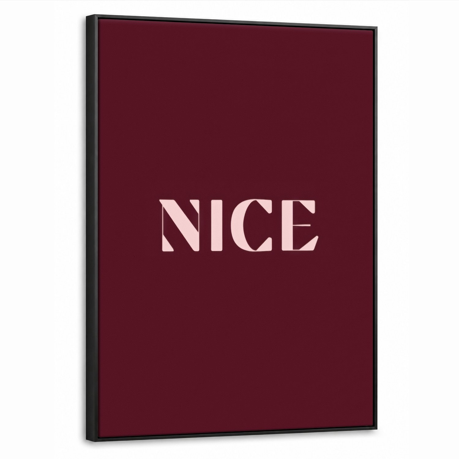 Canvas Schilderij met Baklijst 50x70cm - Nice - Bordeaux - Roze - Muurdecoratie woonkamer - Slaapkamer decoratie - Kamer accessoires - Schilderijen op canvas met lijst