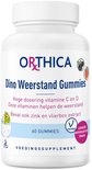 Pot Orthica Dino Weerstand Gummies met vitamine C, D, zink en vlierbes, 60 stuks, vegetarisch met bosvruchtensmaak.