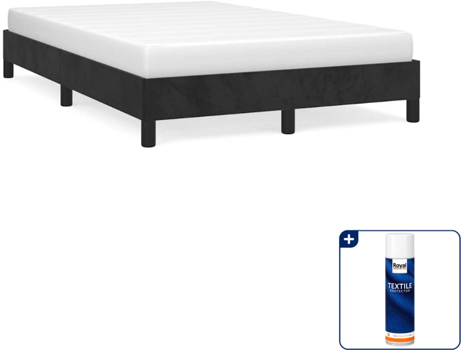 vidaXL bedframe 120 x 190 cm - fluweel - zwart - Inclusief textielbeschermer 500 ml