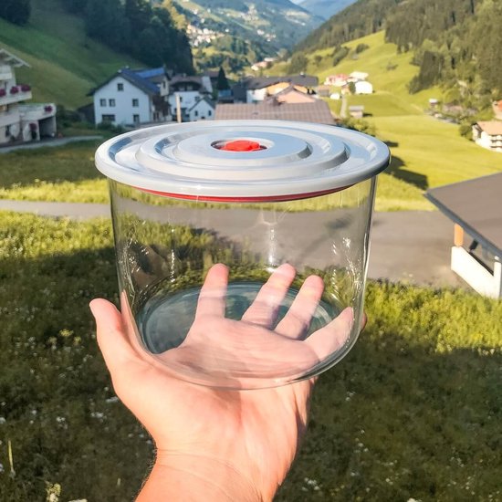 Luchtdicht deksel met ventiel - 1 liter - Borosilicaatglas — afbeelding 4