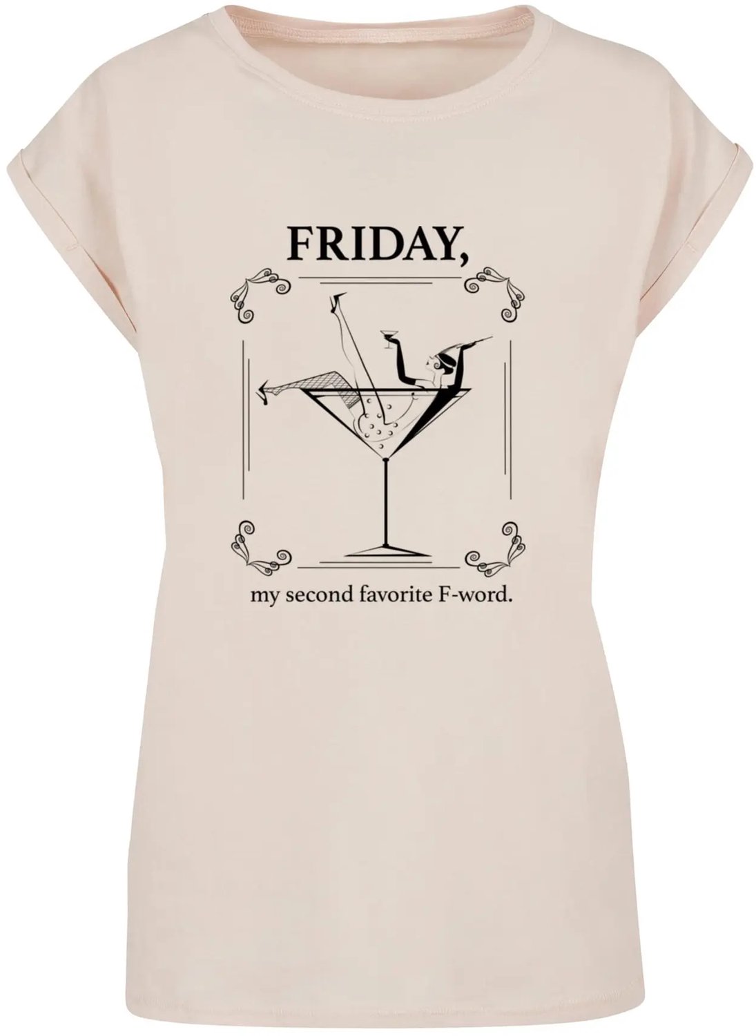 T-shirt dames Mister Tee F-Word Extended Shoulder Whitesand