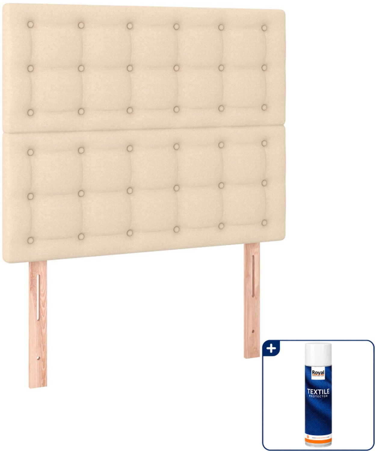 vidaXL boxspring met matras en led - 120 x 190 cm - crèmekleurig - Inclusief textielbeschermer 500 ml Blauw