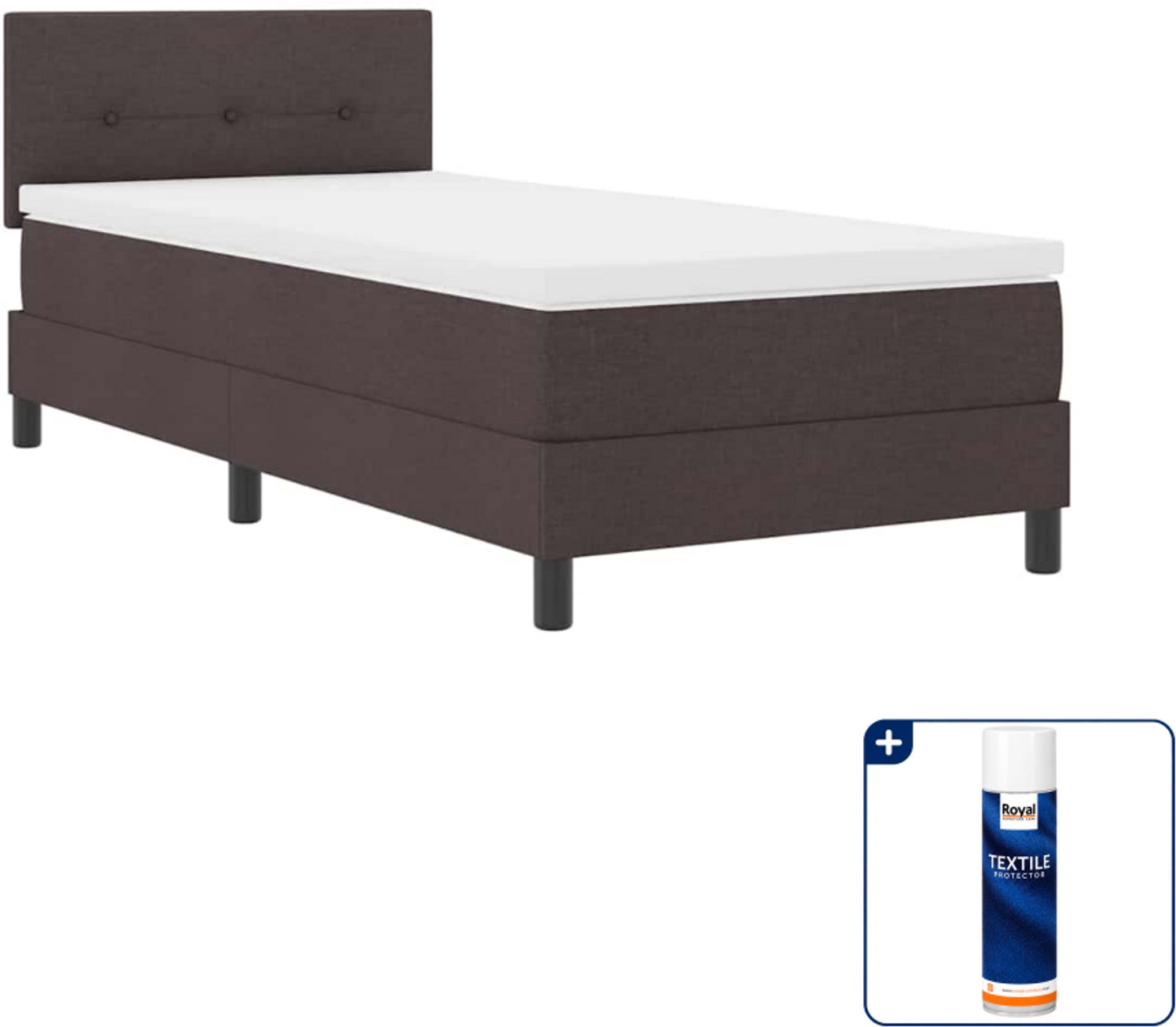 vidaXL boxspring - 80 x 200 cm - donkerbruin - Inclusief textielbeschermer 500 ml