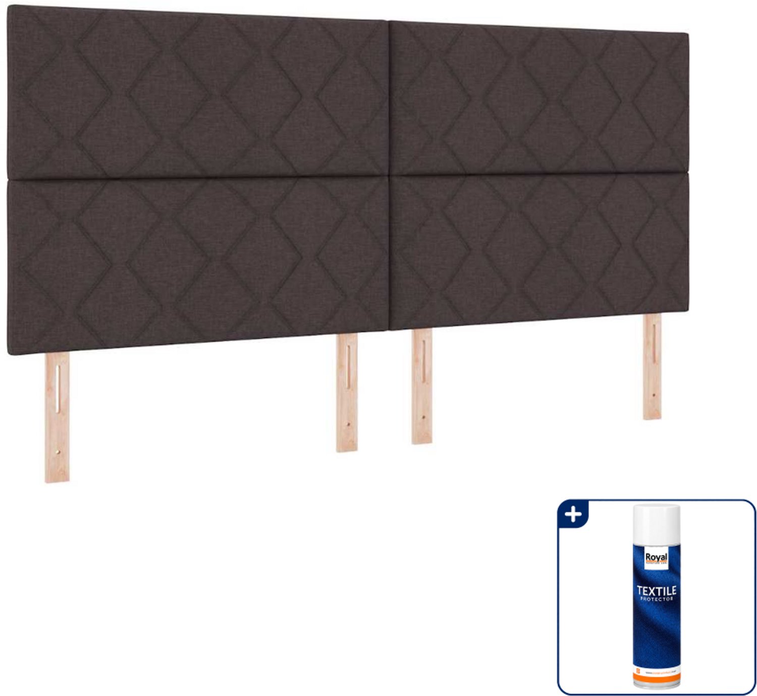 vidaXL LED boxspring - 200 x 200 cm - donkerbruin - Inclusief textielbeschermer 500 ml