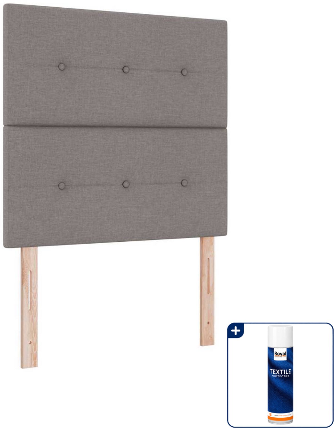 vidaXL LED boxspringbed - 100 x 200 cm - taupe - Inclusief textielbeschermer 500 ml
