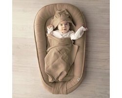 PaLulli babynestje van 100% mousselinekatoen, premium knuffelnest, babynestje, 100 x 60 cm, klittenbandklep, aankleedkussen, knuffelbed, cocon voor babybed - baby's en zuigelingen ... (bruin)