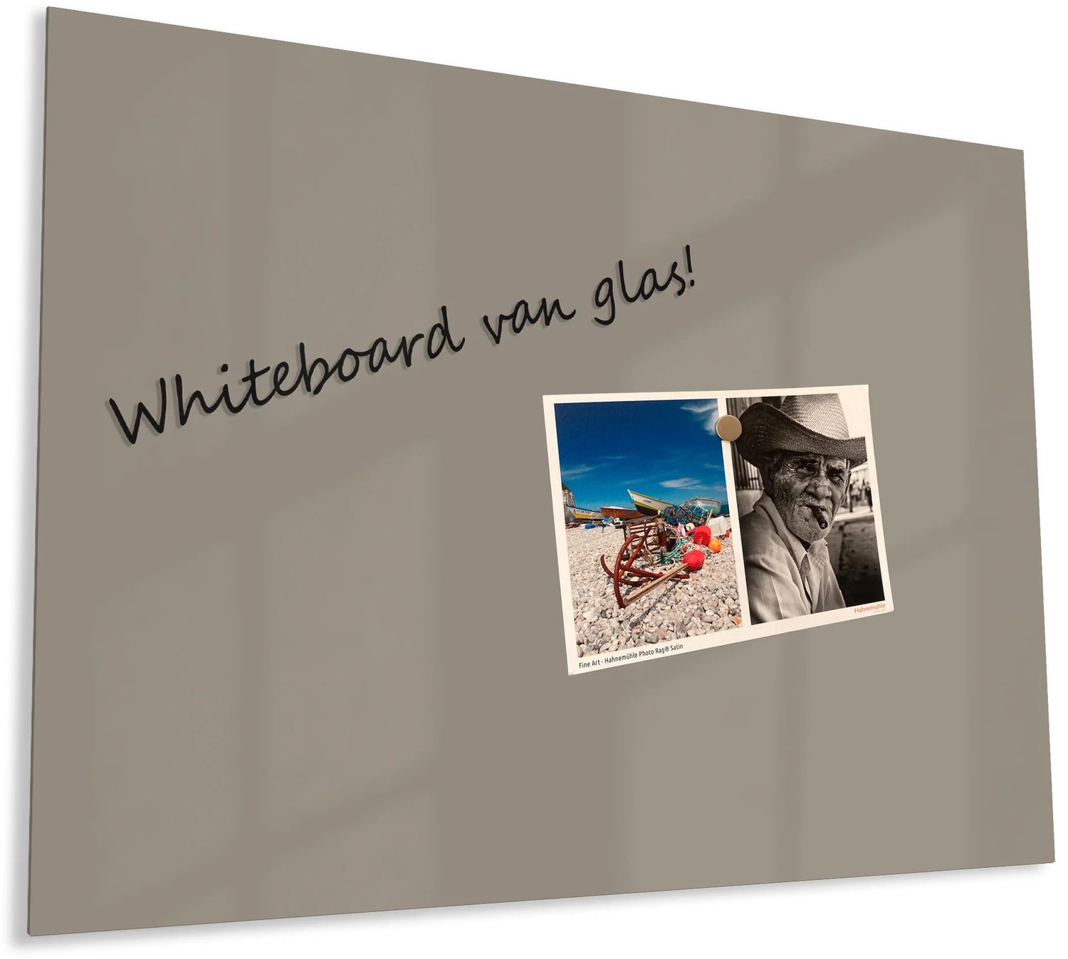 Mydesignglas Glazen Whiteboard - Gehard Glas - Magneetbord - Memobord - Magnetisch - Krasbestendig - Frameless -100x70cm - Taupe Truffle