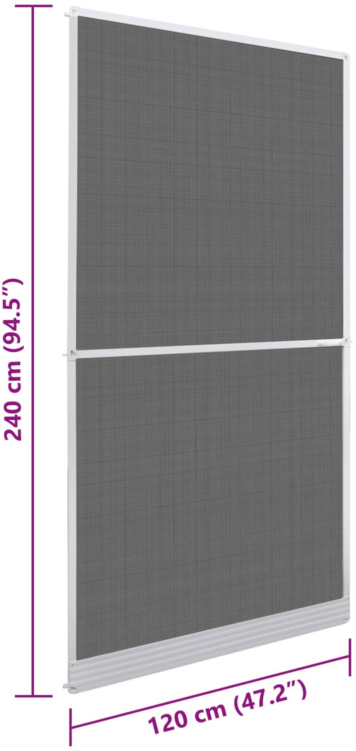 vidaXL - Scharnierend - Insectenscreen - Wit - en - Zwart - 120 - x - 240 - cm — afbeelding 2