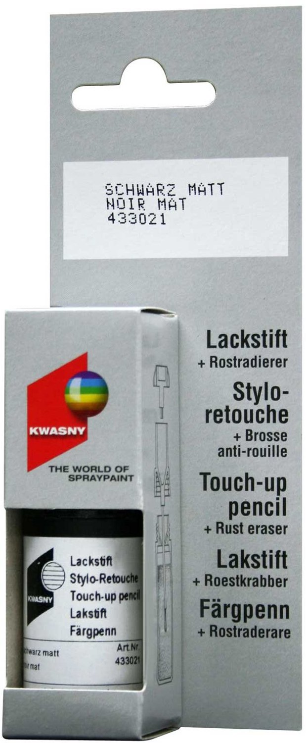 Lakstift zwart mat 9 ml - auto-k - perfect voor kleine beschadigingen - m-winkel