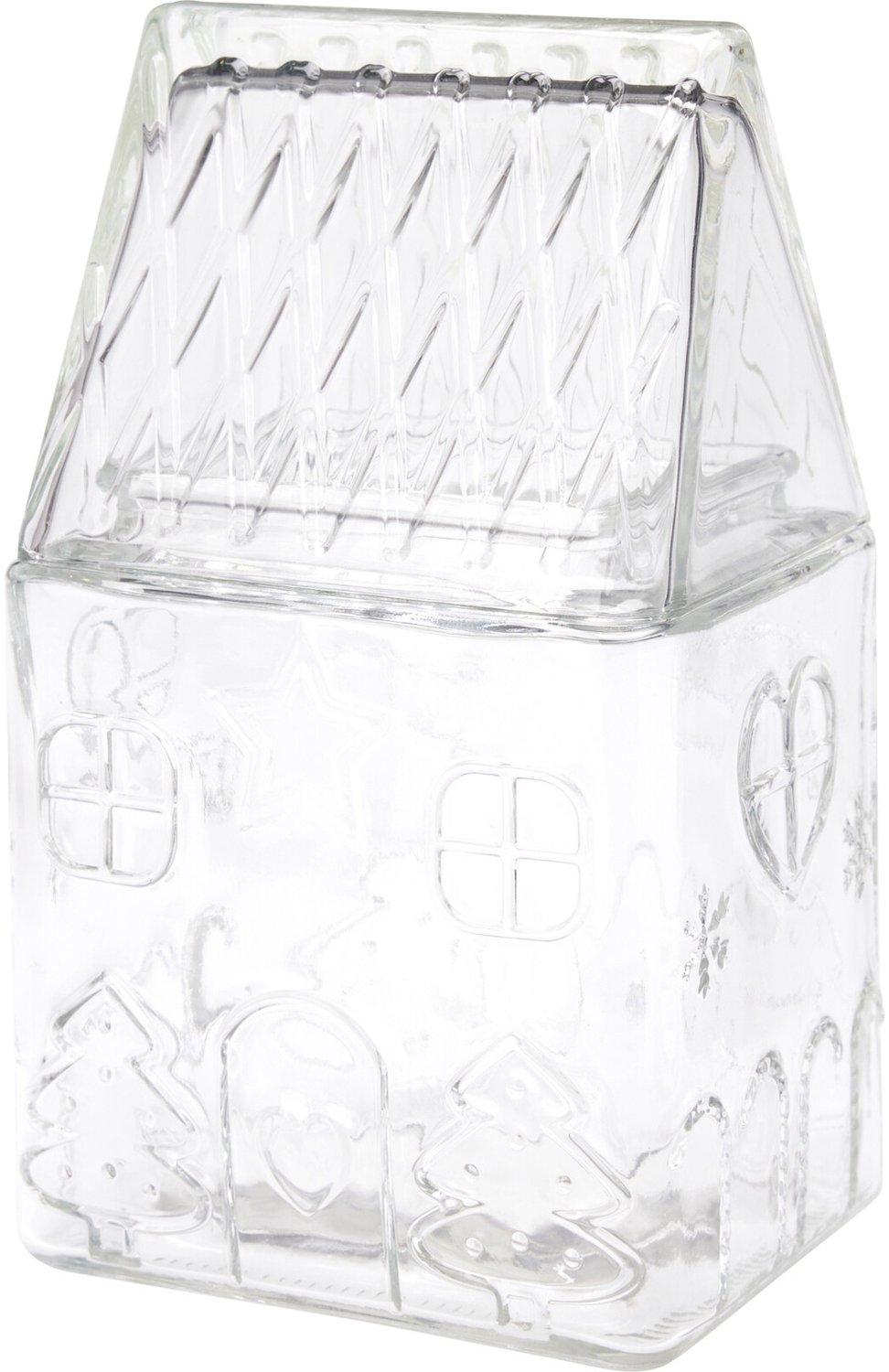 EH Excellent Houseware - Glazen container met een feestelijk patroon 1,5 L