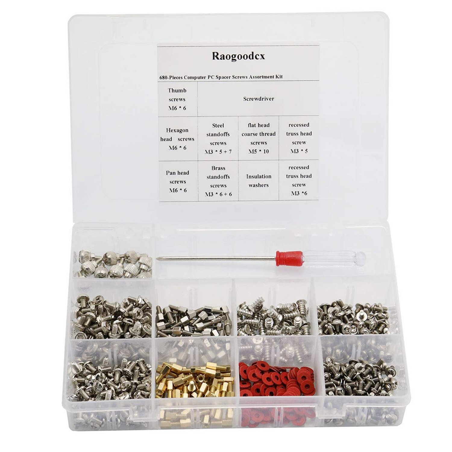 Computer schroeven assortiment kit - 680-stuks Phillips hoofd - inclusief schroevendraaier - m-winkel