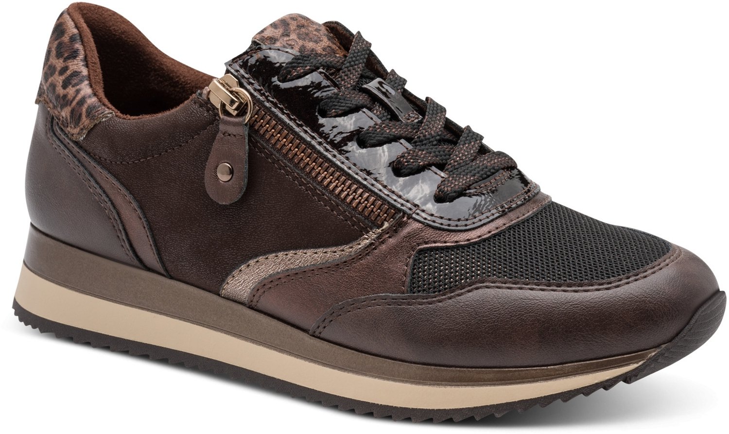 Jana Dames Sneaker - 23774-304 Bruin - Wijdte H - Maat 38