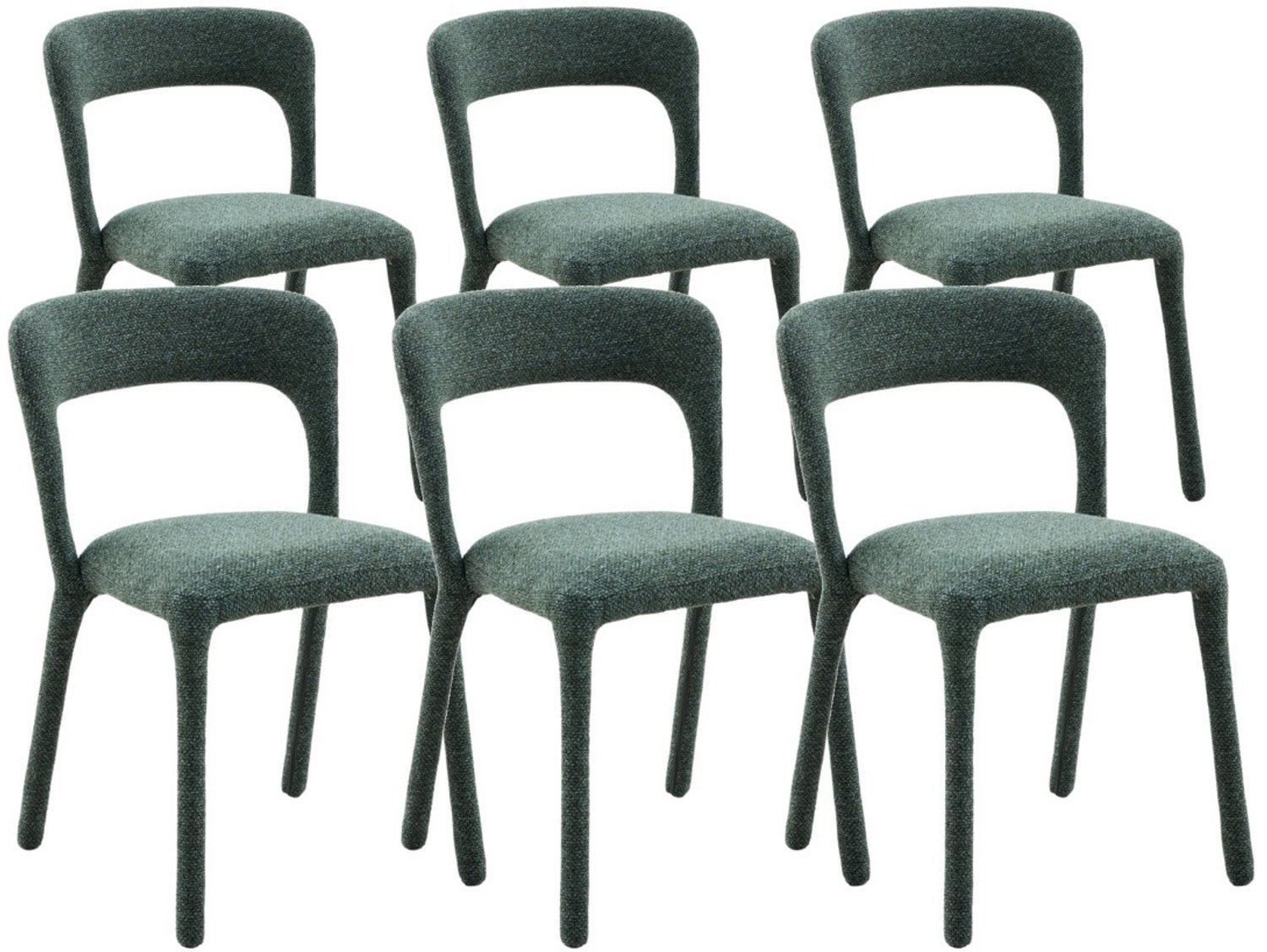 DS4U - - Noël eetkamerstoel - Set van 6 - Groen - Stof