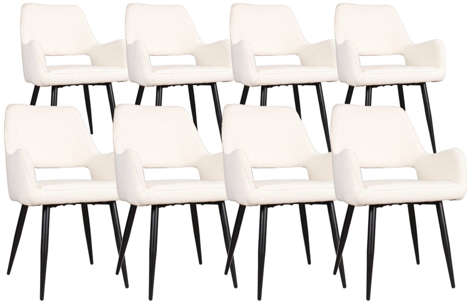 DS4U - - Lenon armstoel - Set van 8 - Ivoor - Boucle