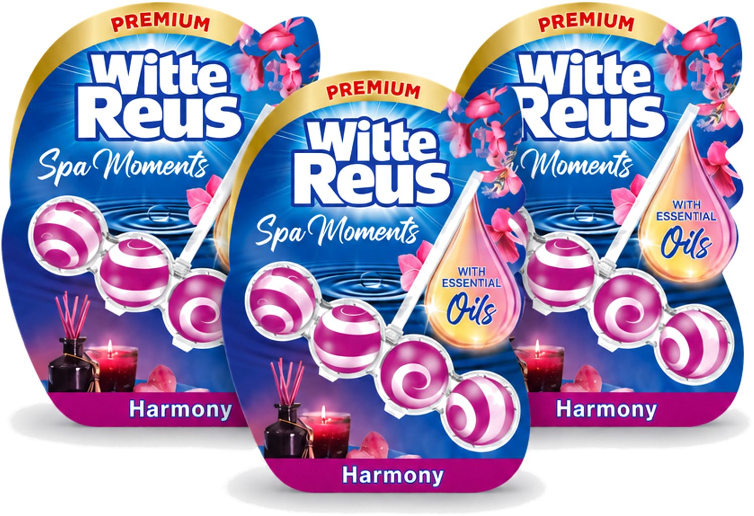 3 x Witte Reus - Wellness Scents Toiletblok - Harmony - 1 Toiletblok - Voordeelverpakking - 3 stuks