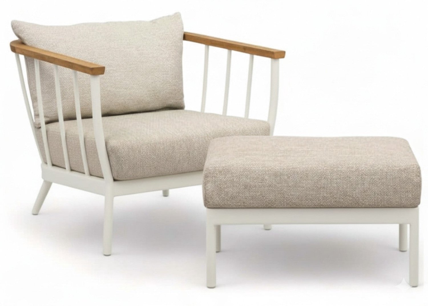 Apple Bee Condor Chaise de jardin lounge & Repose-pieds - Oyster - All-Weather