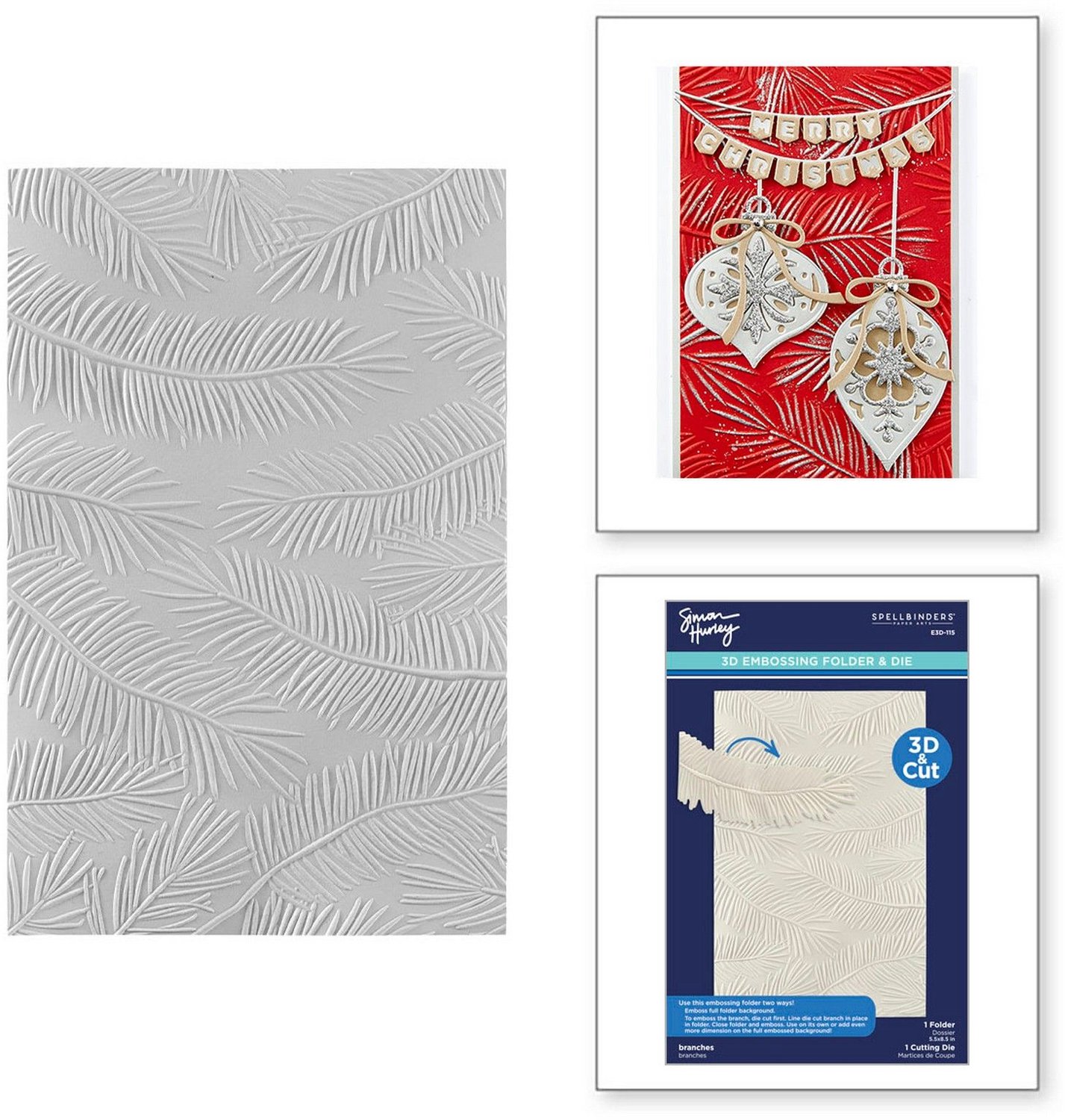 Spellbinders 3D Embossing Folder - & Die Set Branches - 14 x 21,6 cm