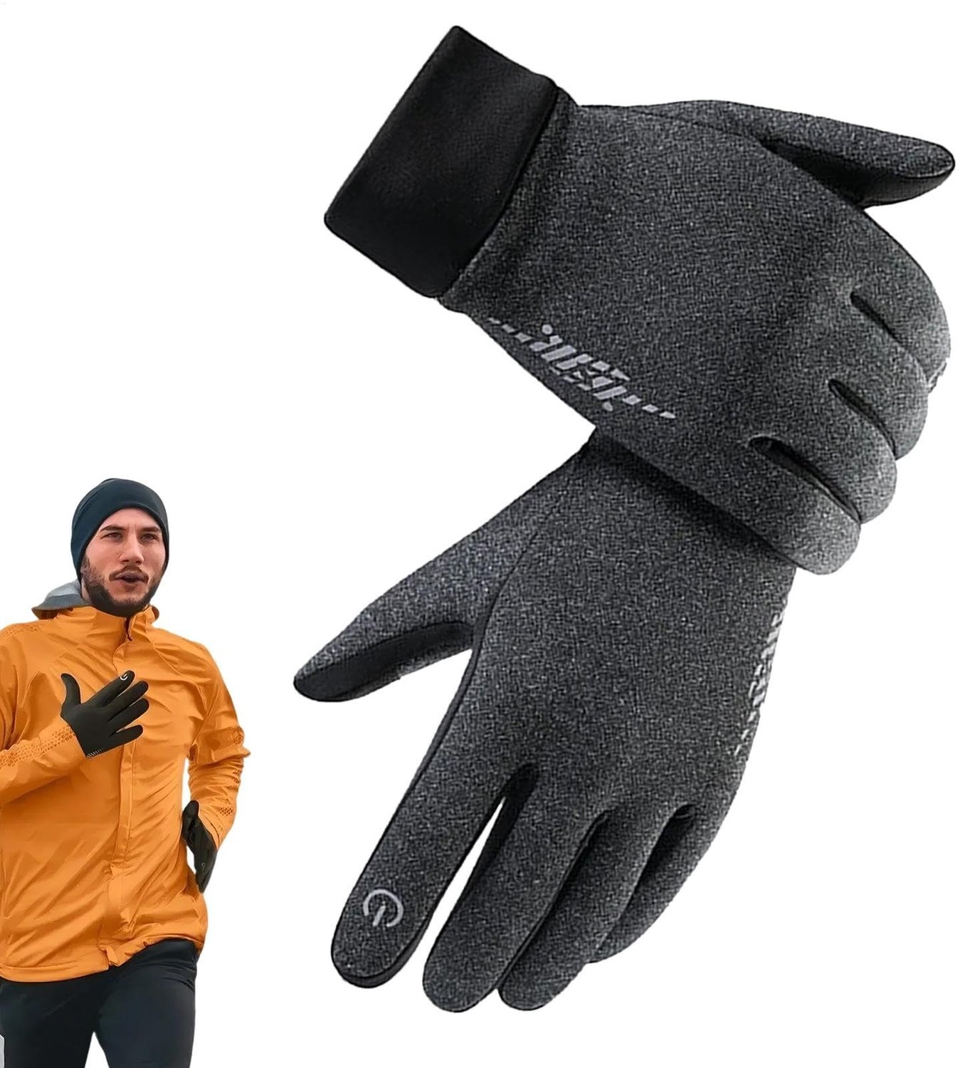 Famanu – Winddichte en touchscreen compatibele ski handschoenen thermisch en reflecterend Wit