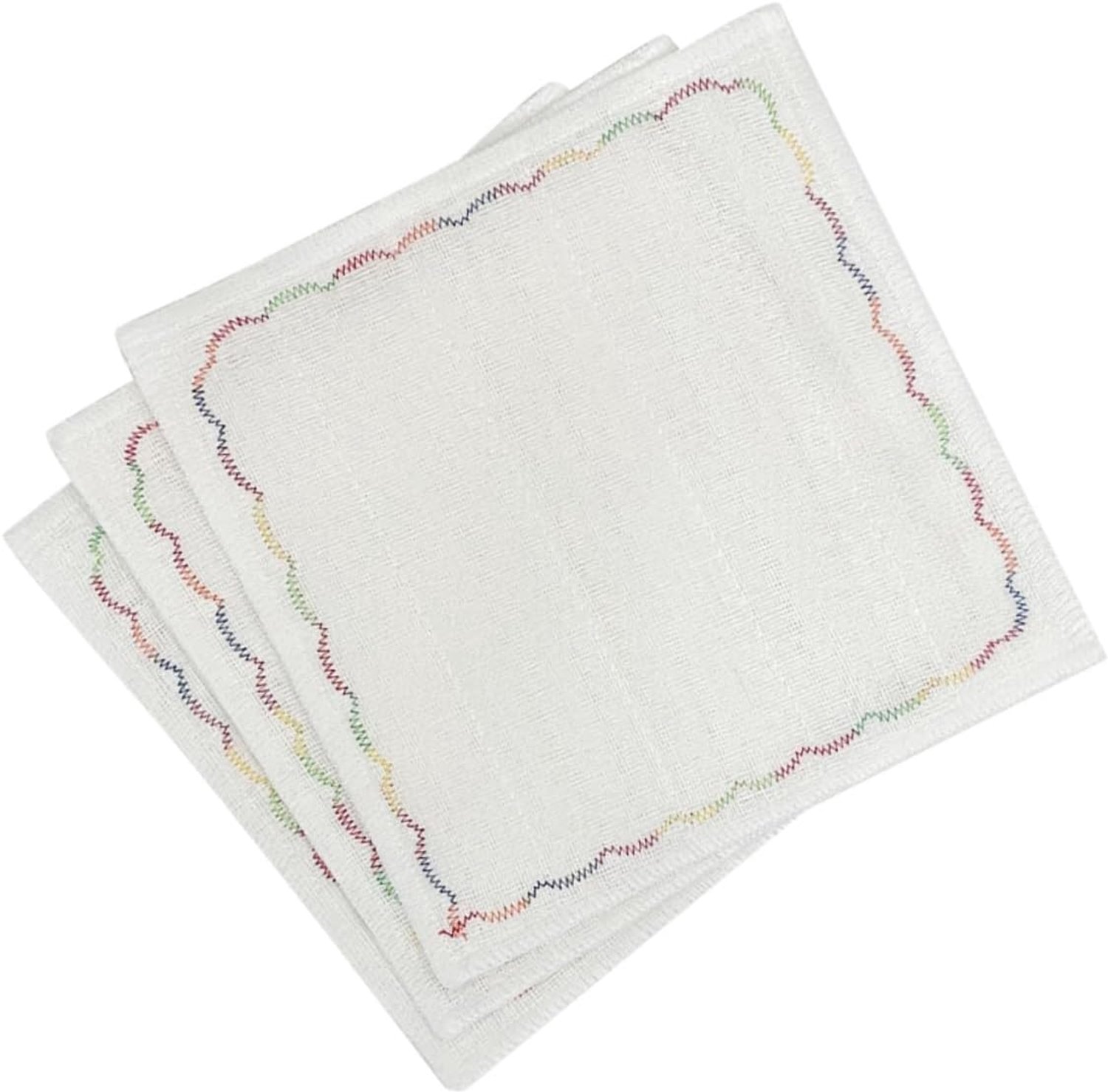 3-delige set schoonmaakdoeken – vaatdoeken – van katoenen gaas – geschikt voor keuken en glas – zacht en absorberend – wasbaar – wit – 30 x 30 cm