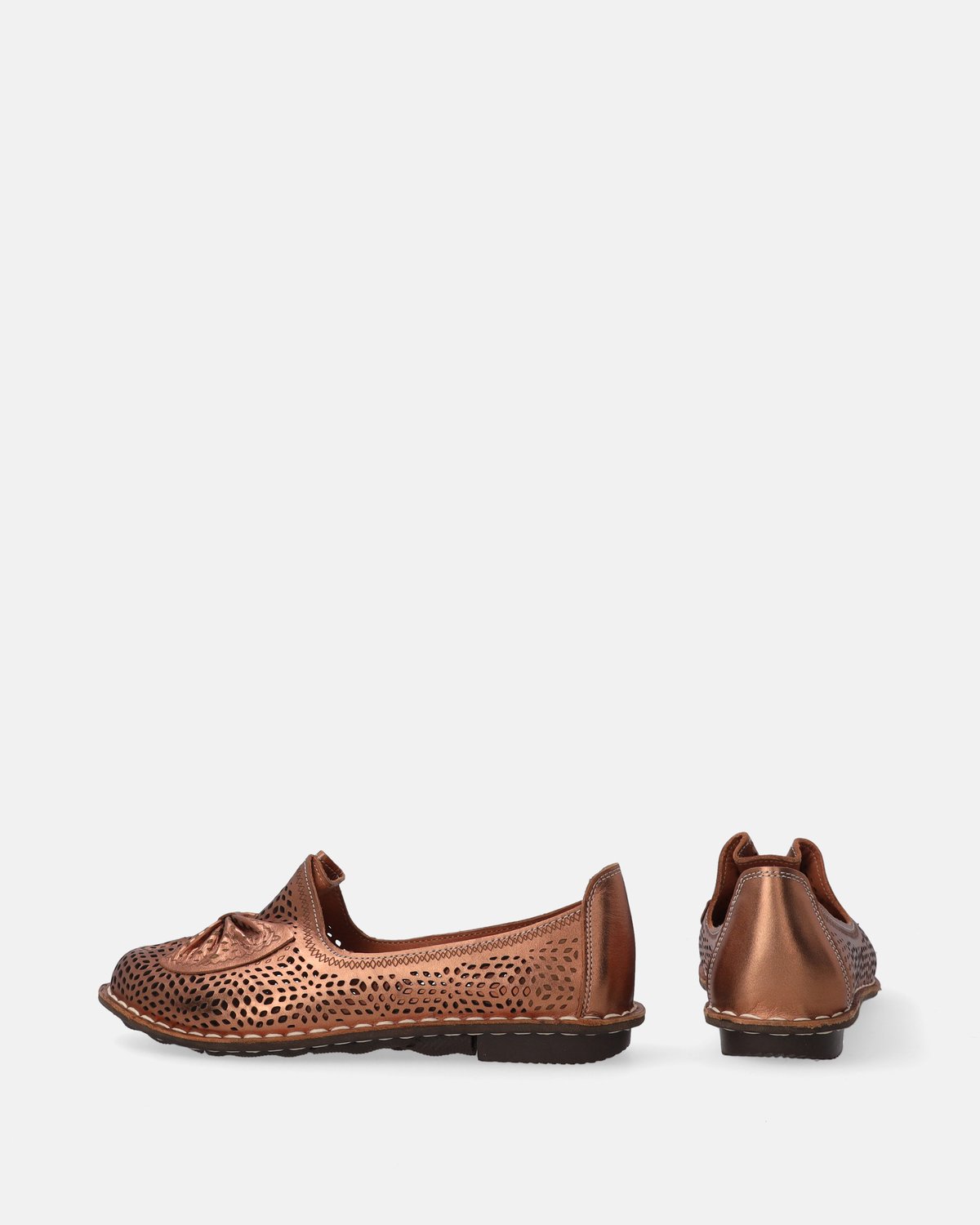Gouden mocassins - Geperforeerd bovenwerk