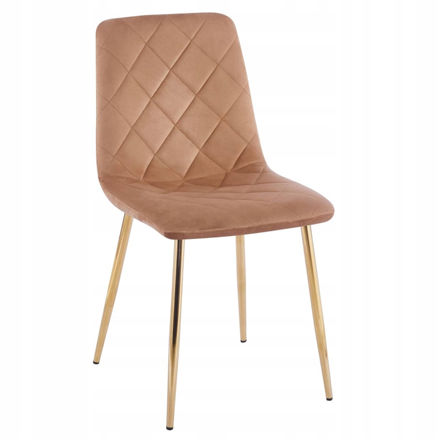 Furnitex K6-FX (G) Serie - Eetkamerstoel - Cappuccino fluwelen bekleding - Metalen poten