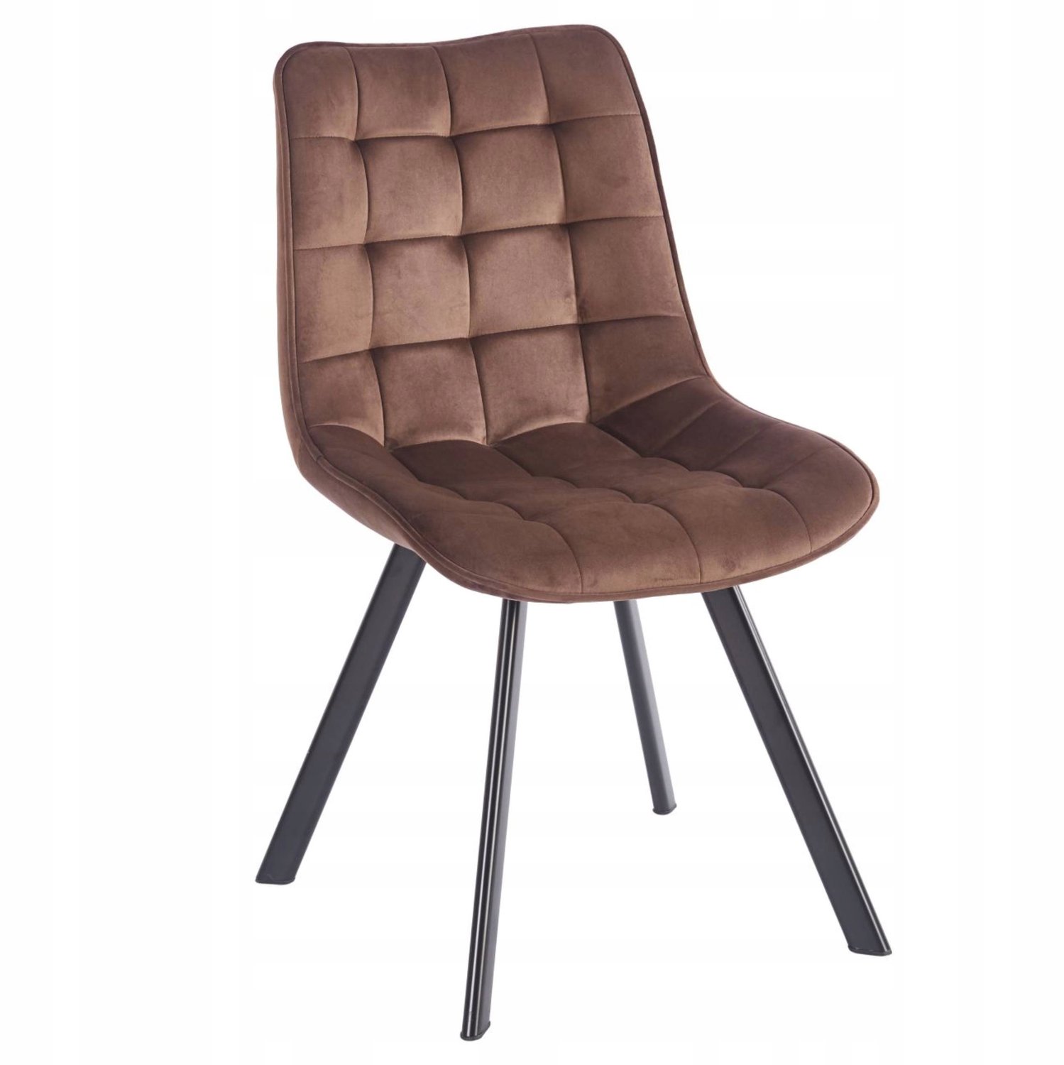 Furnitex J265 Riviera 26 - Eetkamerstoel - Mokka bruin fluweel - Zwart metalen frame Mokka bruin;Zwart