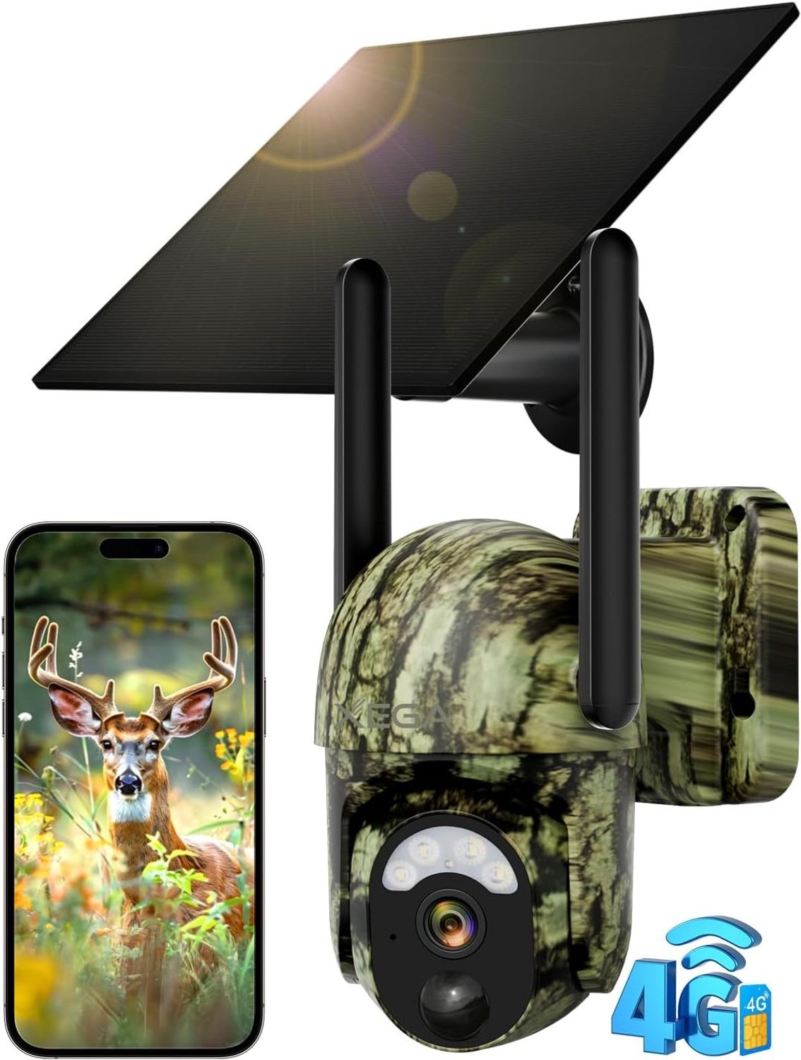 Wildcamera - Zwart - 2K Resolutie - Op Zonne-energie met Bewegingsdetectie - Voor Buitenbewaking
