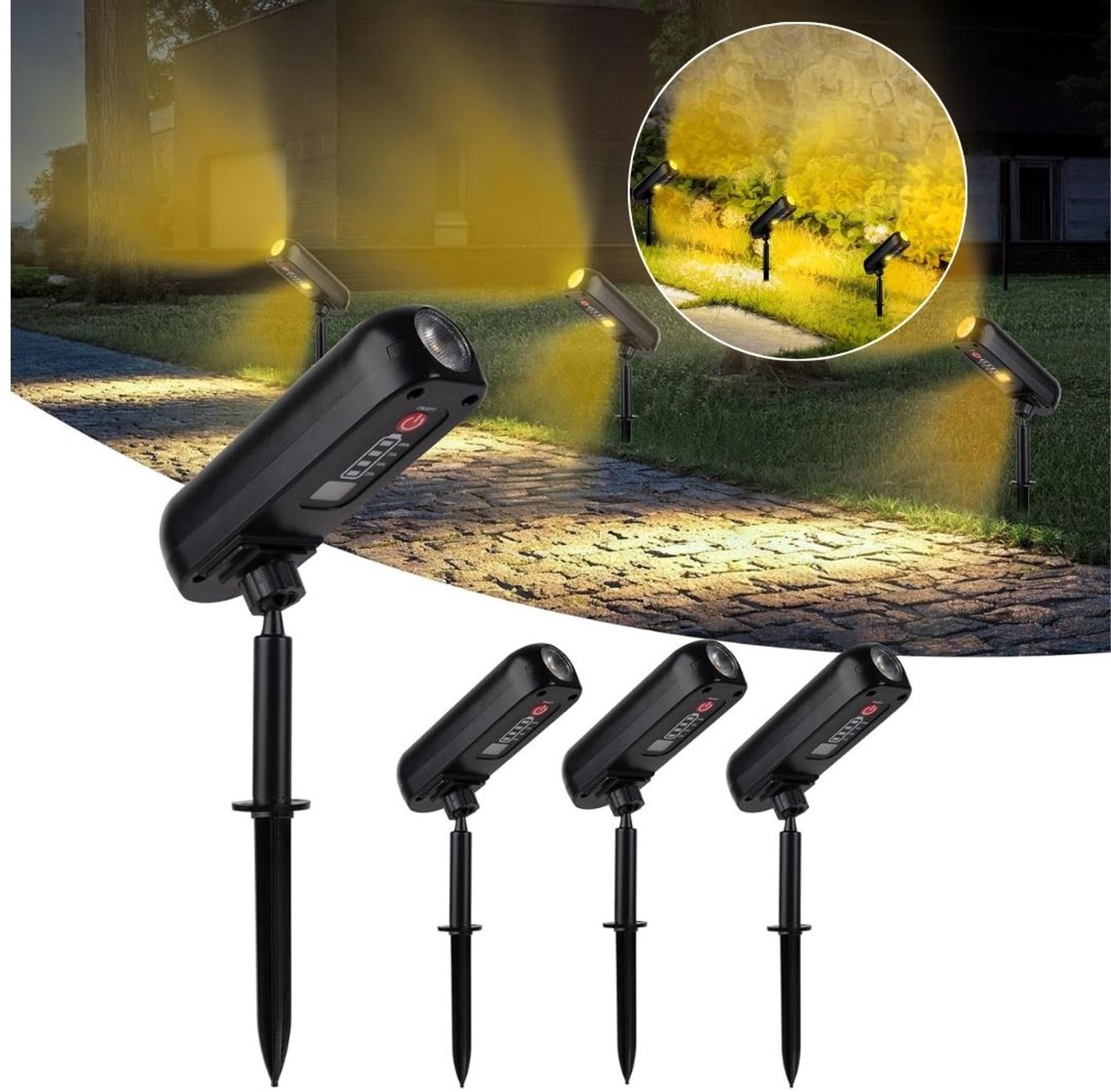 Zolvano® Tuinverlichting op Zonne Energie - Solar Buitenlampen -4 stuks