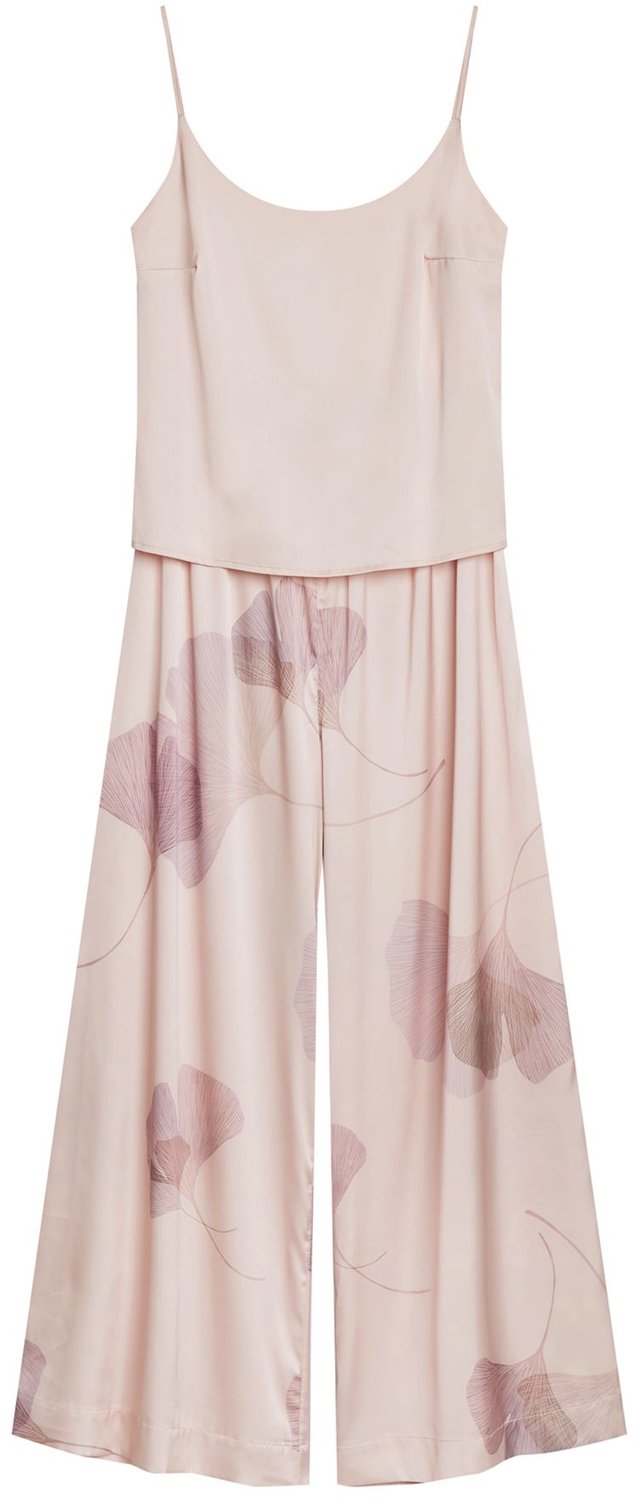 ESOTIQ Capriccio - Damespyjamaset - Beige - Verstelbare bandjes - Wijde lange broek