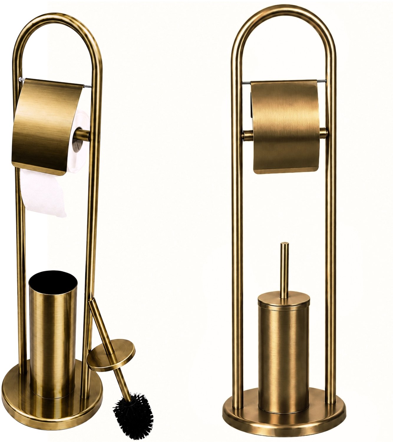 Gouden Toiletrolhouder met WC Borstelhouder - Estiva Lumo Gold