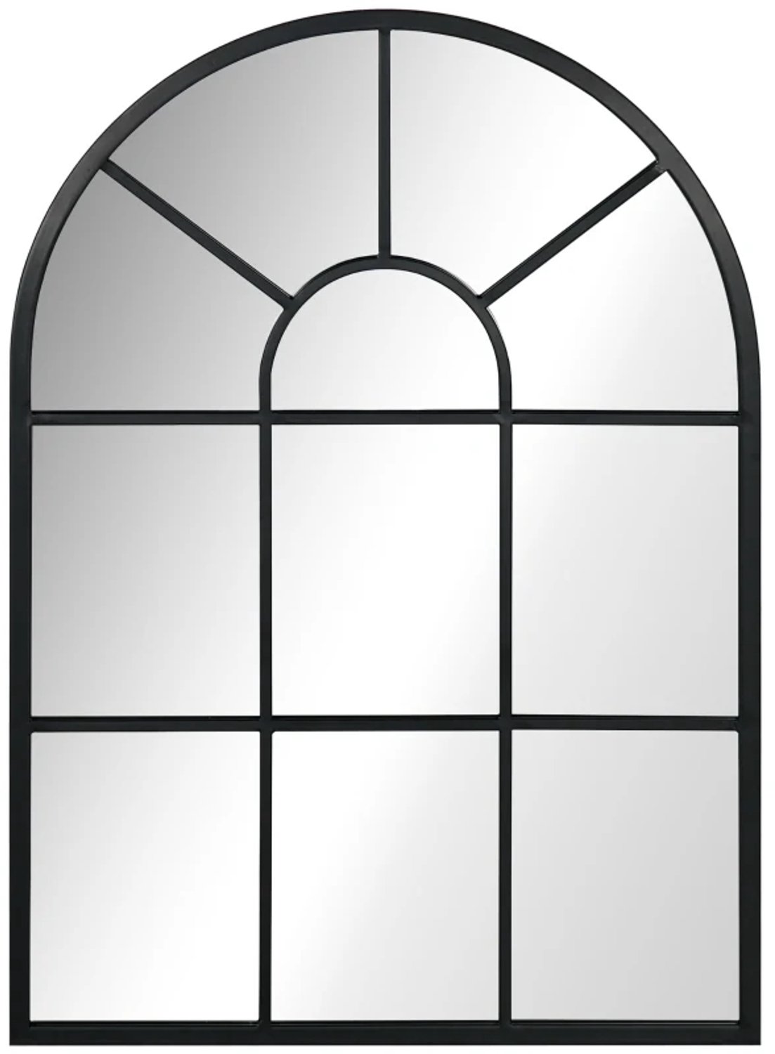 ZYLARO Wandspiegel - Raamdesign - Gangspiegel - Metalen frame - 70 x 50 cm - Zwart