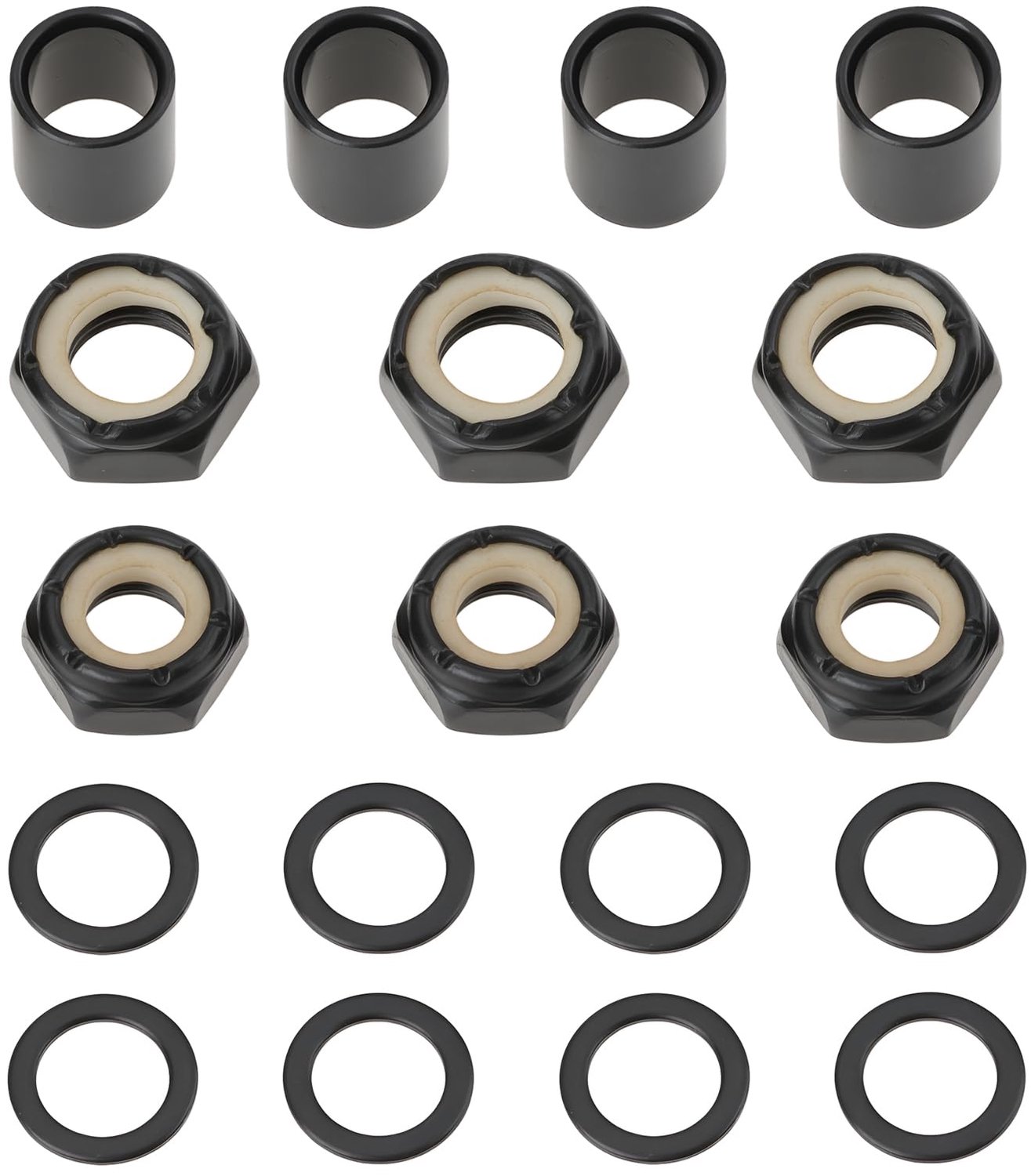 Skateboard Bushings M8 Set van 18 stuks Zwart