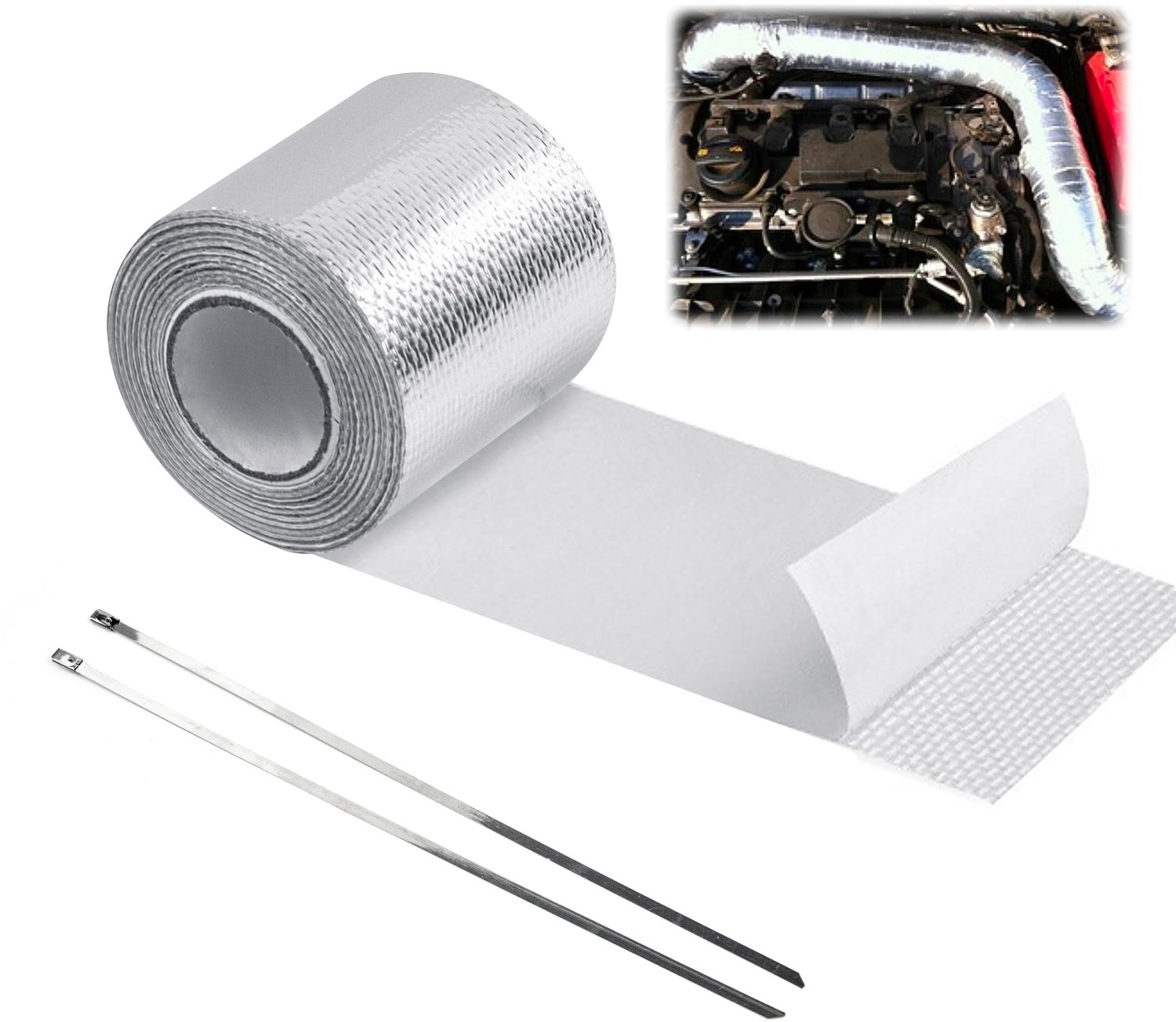 Uitlaat Warmtebescherming Band voor Auto en Motor - Inclusief Kabelbinders